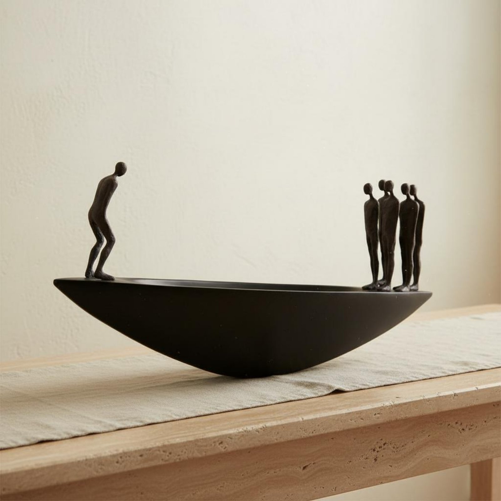 Luxury Lifestyle Items - Modern Resin Sailboat Statue Artistic Wabi-sabi