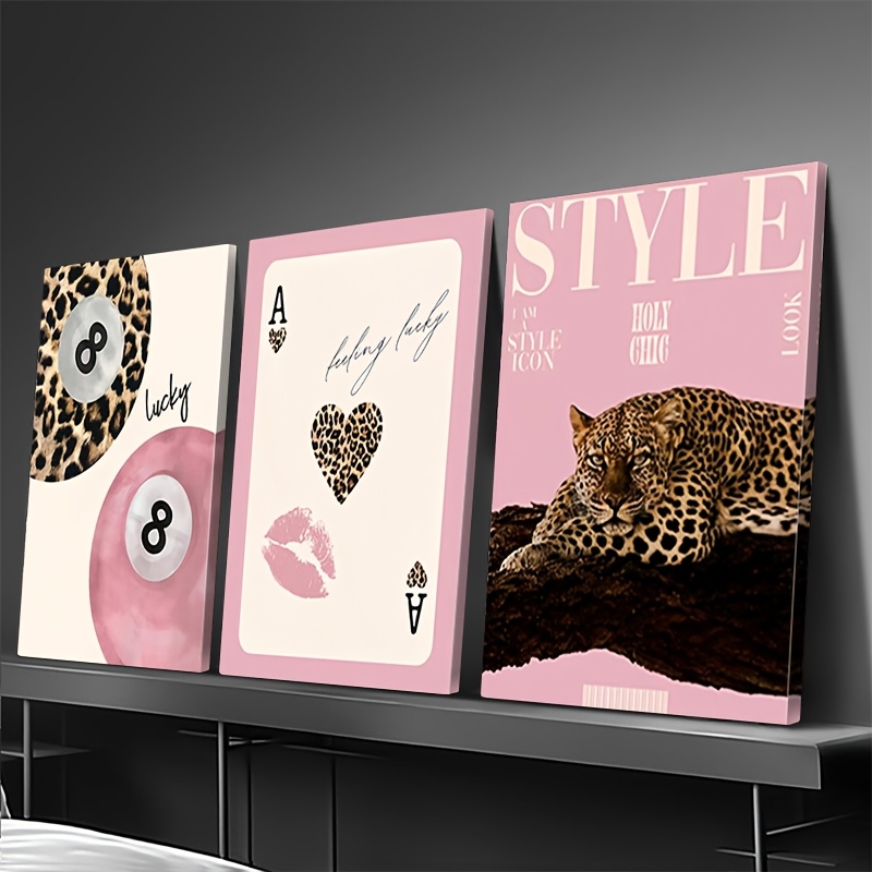 3pcs Leopard Cheetah Canvas Wa - Luxury Lifestyle Items 评论和价格