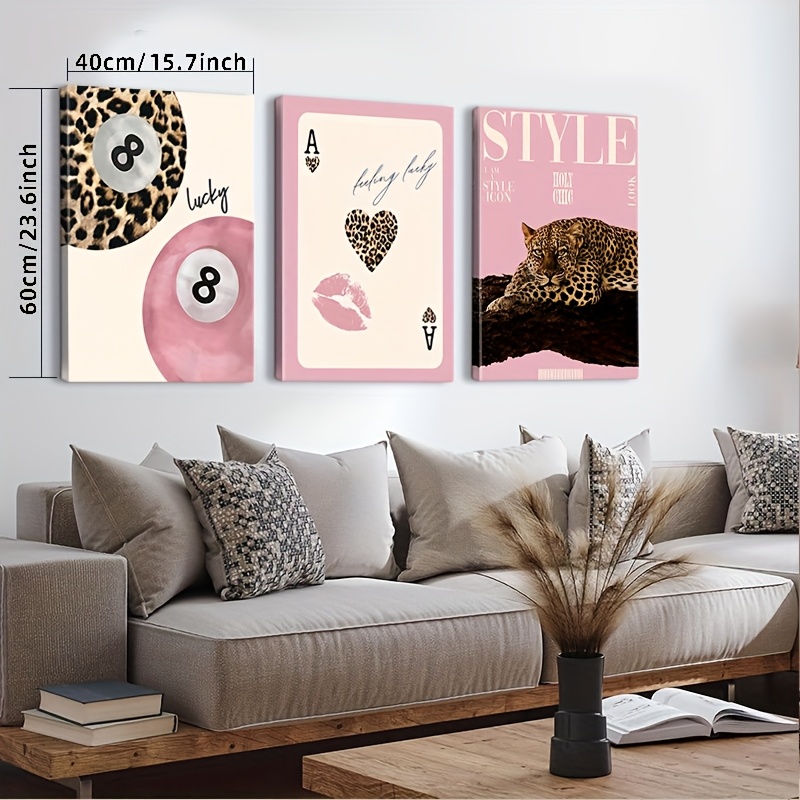 3pcs Leopard Cheetah Canvas Wa - Luxury Lifestyle Items 评论和价格